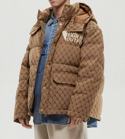 Supzoom New Arrival Top Fashion Jacquard Letters Autumn And Winter Large Embroidery Letters Warm Coat Casual Down Jacket Men