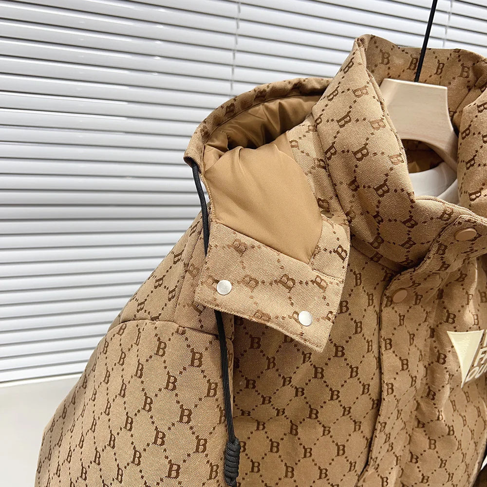 Supzoom New Arrival Top Fashion Jacquard Letters Autumn And Winter Large Embroidery Letters Warm Coat Casual Down Jacket Men