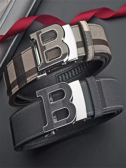 Genuine leather casual fashion men's belt cowhide alloy automatic buckle luxury brand men's belt versatile trendy blets for men