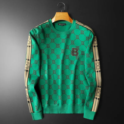New Spring Autumn Allover Printed Men's Sweatshirts Luxury Long Sleeve Round Collar Embroidery Sport Casual Man Hoodies 5XL