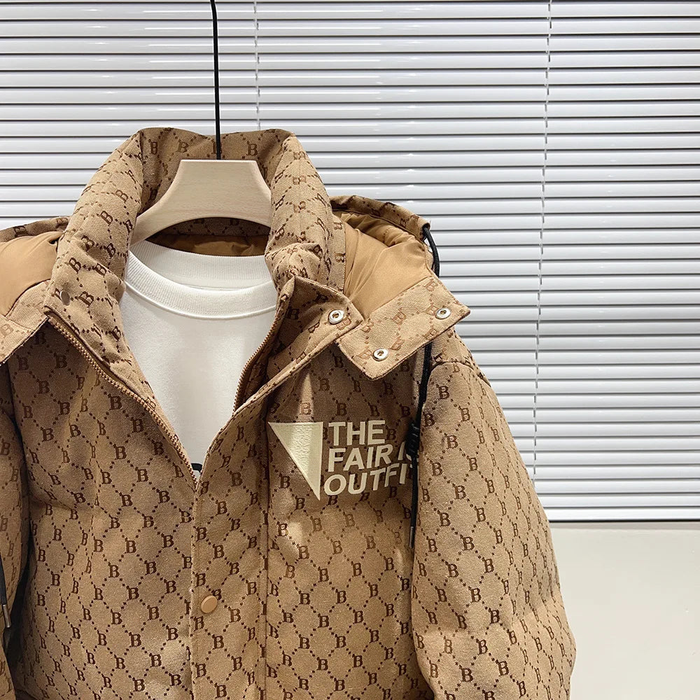 Supzoom New Arrival Top Fashion Jacquard Letters Autumn And Winter Large Embroidery Letters Warm Coat Casual Down Jacket Men