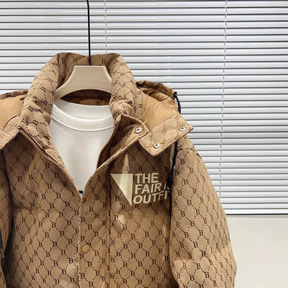 Supzoom New Arrival Top Fashion Jacquard Letters Autumn And Winter Large Embroidery Letters Warm Coat Casual Down Jacket Men
