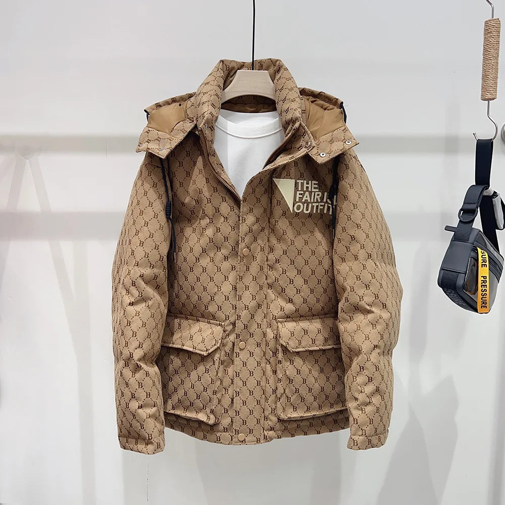 Supzoom New Arrival Top Fashion Jacquard Letters Autumn And Winter Large Embroidery Letters Warm Coat Casual Down Jacket Men