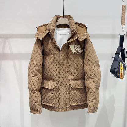 Supzoom New Arrival Top Fashion Jacquard Letters Autumn And Winter Large Embroidery Letters Warm Coat Casual Down Jacket Men